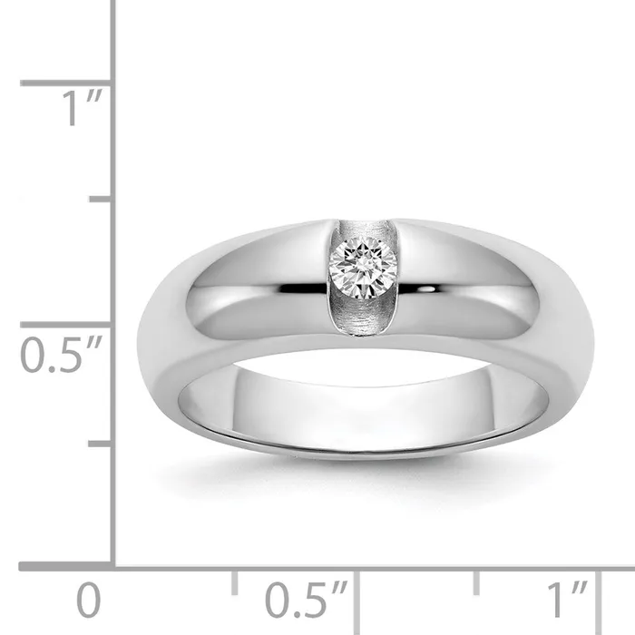 Rings Goldiacom 14k White Gold AAA Real Diamond mens band