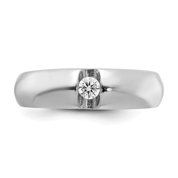 Rings Goldiacom 14k White Gold AAA Real Diamond mens band