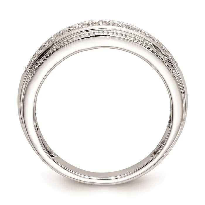 Rings Goldiacom 14K White Gold Complete Real Diamond Trio Mens Wedding Band