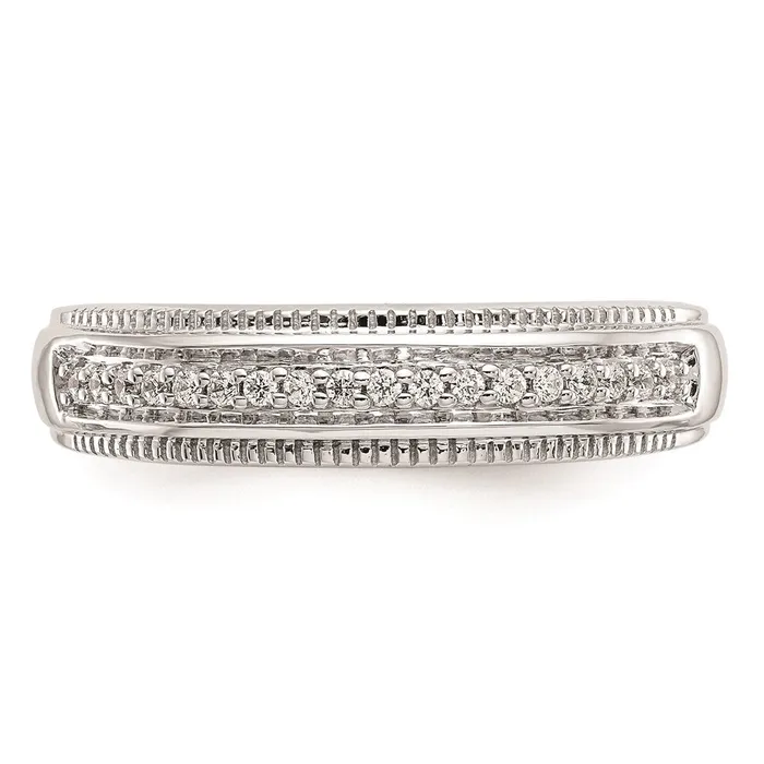 Rings Goldiacom 14K White Gold Complete Real Diamond Trio Mens Wedding Band