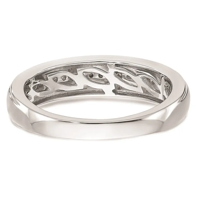 Rings Goldiacom 14K White Gold Complete Real Diamond Trio Mens Wedding Band