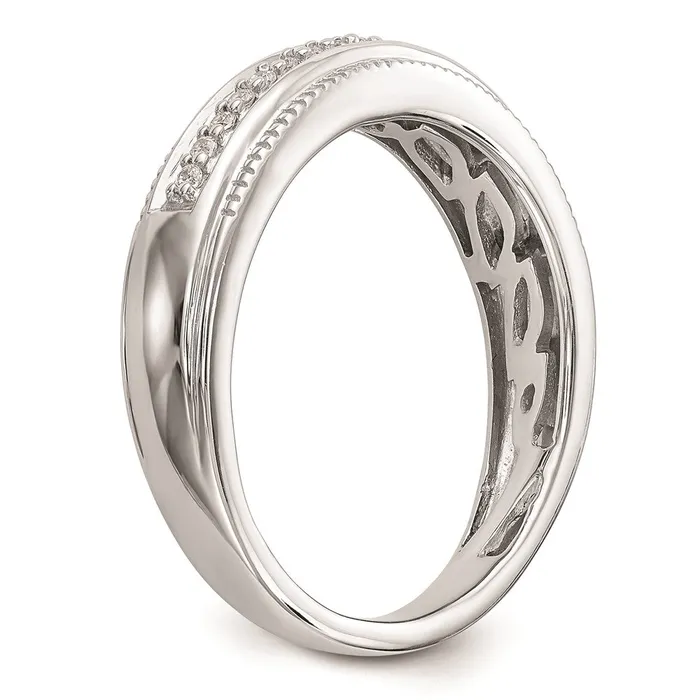 Rings Goldiacom 14K White Gold Complete Real Diamond Trio Mens Wedding Band