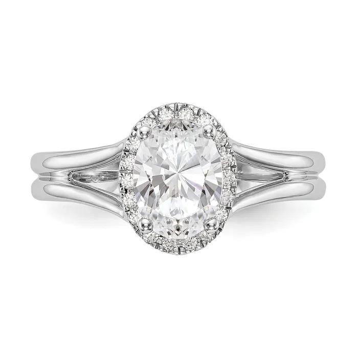 Rings Goldiacom 14k White Gold Oval Halo Simulated Diamond Split Shank Engagement Ring Rings Goldiacom 14k White Gold Oval Halo Simulated Diamond Split Shank Engagement Ring