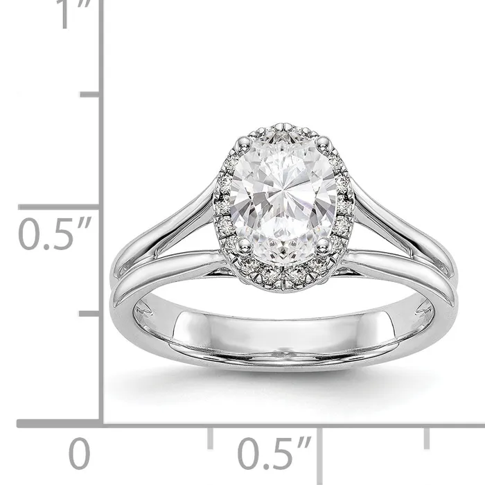 Rings Goldiacom 14k White Gold Oval Halo Simulated Diamond Split Shank Engagement Ring Rings Goldiacom 14k White Gold Oval Halo Simulated Diamond Split Shank Engagement Ring
