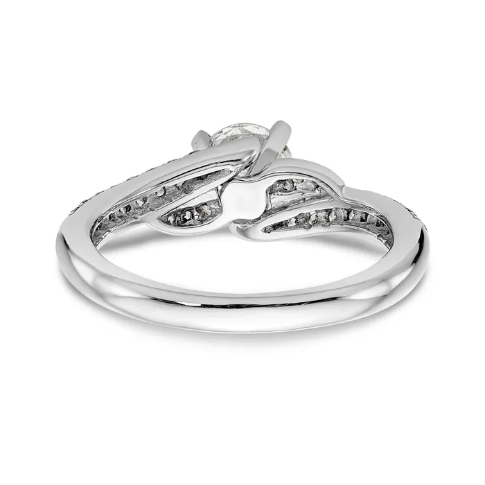 Rings Goldiacom 14k White Gold Peg Set Simulated Diamond By Pass Engagement Ring