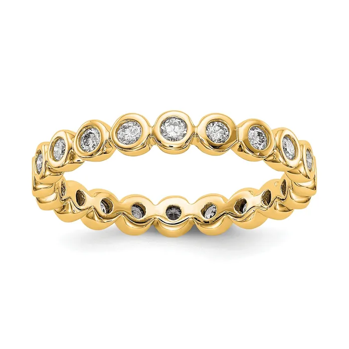 Rings Goldiacom Natural 12 Ct Bezel Set Diamond Eternity Wedding Band Ring in 14k Yellow Gold Rings Goldiacom Natural 12 Ct Bezel Set Diamond Eternity Wedding Band Ring in 14k Yellow Gold