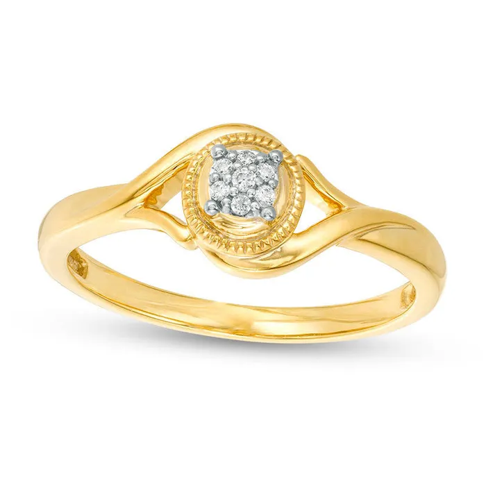 Rings Goldia Composite Natural Diamond Accent Frame Bypass Antique VintageStyle Promise Ring in Solid 10K Yellow Gold Rings Goldia Composite Natural Diamond Accent Frame Bypass Antique VintageStyle Promise Ring in Solid 10K Yellow Gold