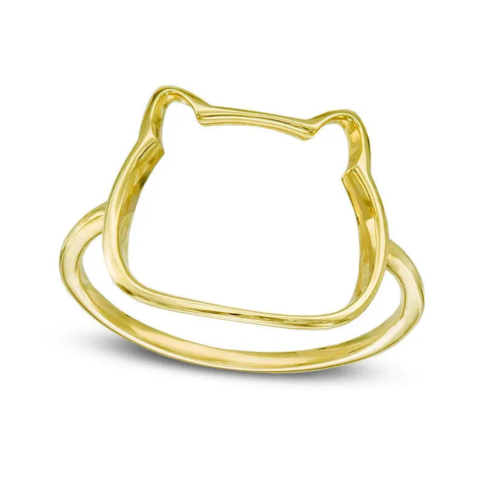 Rings Goldia Ladies Cat Outline Ring in Solid 10K Yellow Gold Size 7