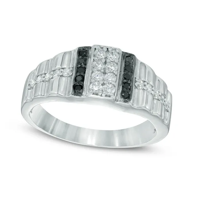 Rings Goldia Mens 050 CT TW Enhanced Black and White Natural Diamond Ring in Sterling Silver Rings Goldia Mens 050 CT TW Enhanced Black and White Natural Diamond Ring in Sterling Silver