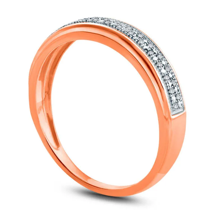 Rings Goldia Mens Natural Diamond Accent Double Row Wedding Band in Solid 10K Rose Gold Rings Goldia Mens Natural Diamond Accent Double Row Wedding Band in Solid 10K Rose Gold