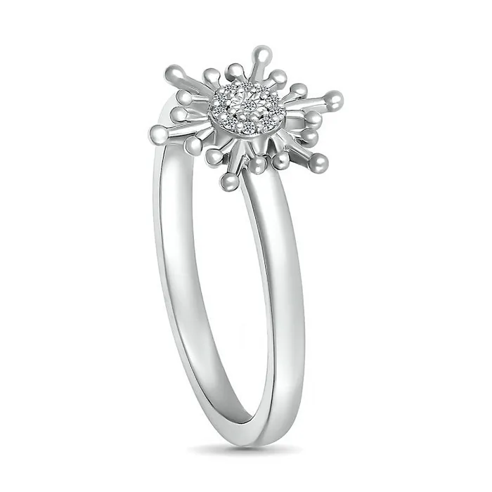 Rings Goldia Natural Diamond Accent Snowflake Ring in Sterling Silver Rings Goldia Natural Diamond Accent Snowflake Ring in Sterling Silver