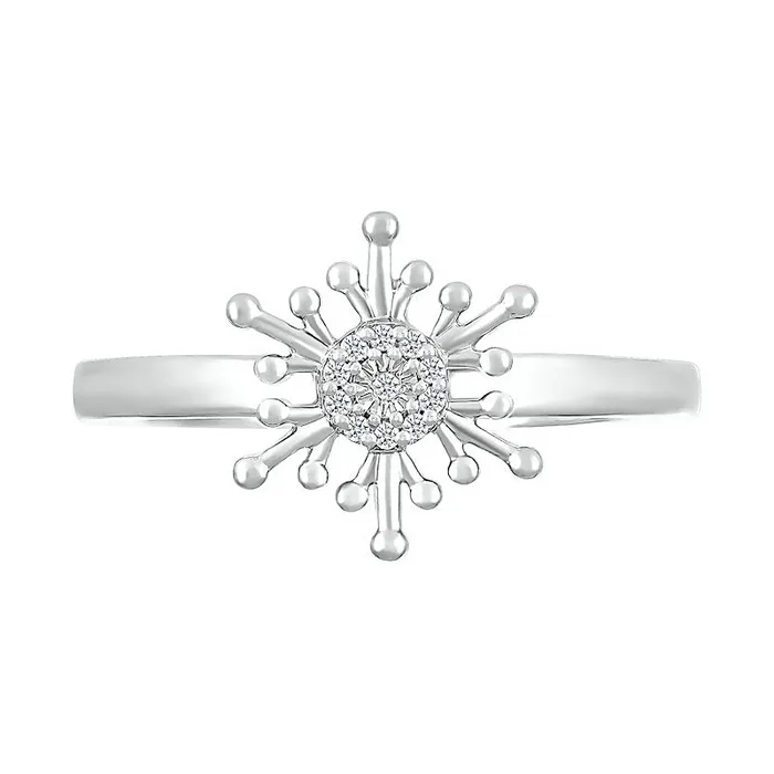 Rings Goldia Natural Diamond Accent Snowflake Ring in Sterling Silver Rings Goldia Natural Diamond Accent Snowflake Ring in Sterling Silver