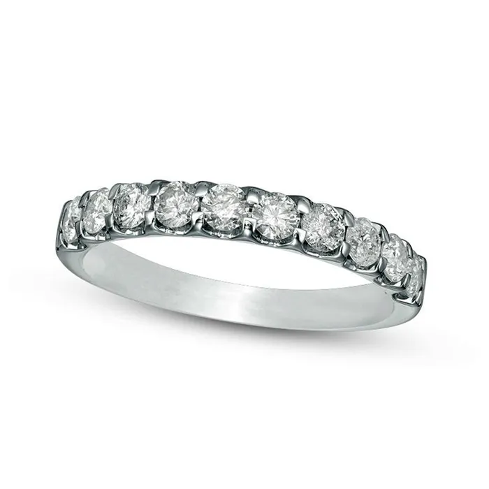 Rings Goldia Previously Owned 088 CT TW Natural Diamond Wedding Band in Solid 10K White Gold Rings Goldia Previously Owned 088 CT TW Natural Diamond Wedding Band in Solid 10K White Gold