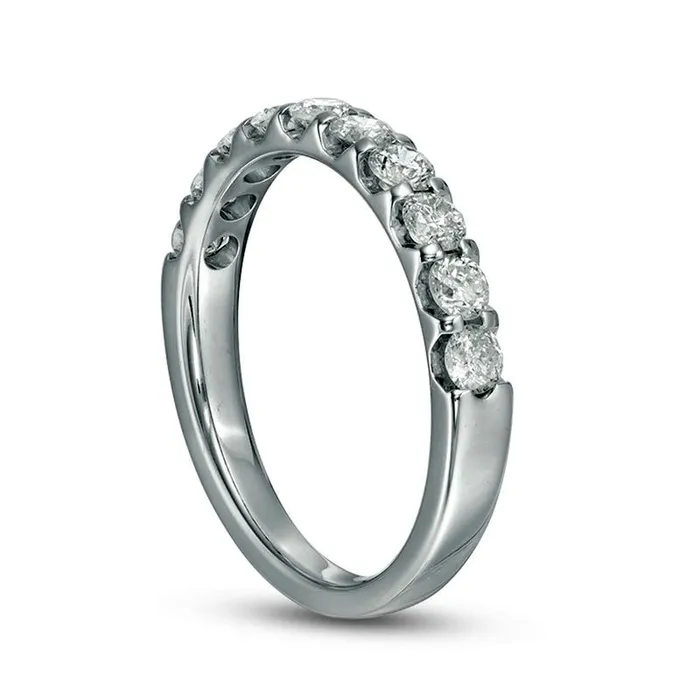 Rings Goldia Previously Owned 088 CT TW Natural Diamond Wedding Band in Solid 10K White Gold Rings Goldia Previously Owned 088 CT TW Natural Diamond Wedding Band in Solid 10K White Gold