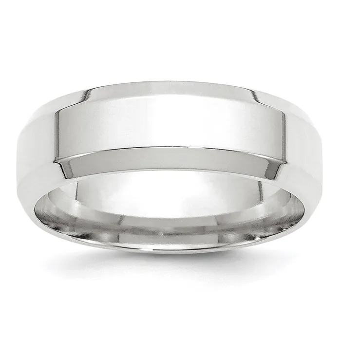 Rings Goldia Solid 10K White Gold 7mm Bevel Edge Comfort Fit MensWomens Wedding Band Ring Size 75 Rings Goldia Solid 10K White Gold 7mm Bevel Edge Comfort Fit MensWomens Wedding Band Ring Size 75