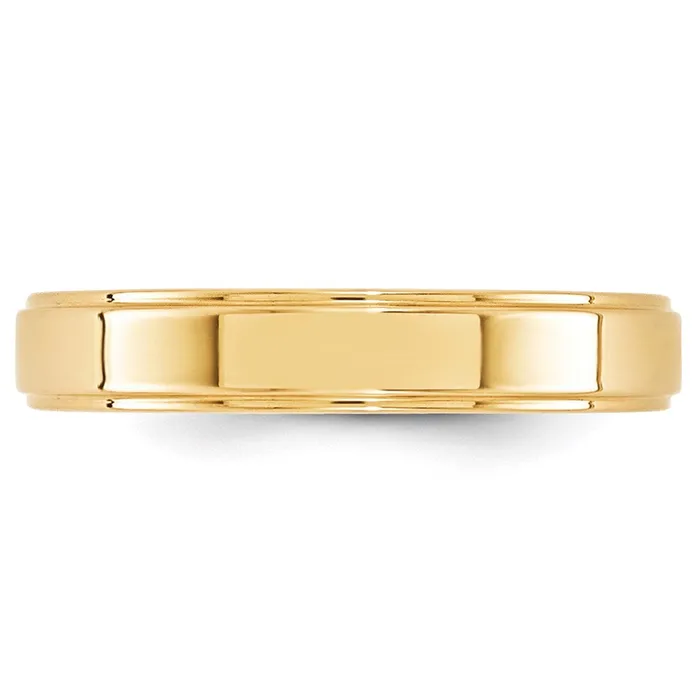Rings Goldia Solid 10K Yellow Gold 4mm Flat with Step Edge MensWomens Wedding Band Ring Size 115 Rings Goldia Solid 10K Yellow Gold 4mm Flat with Step Edge MensWomens Wedding Band Ring Size 115