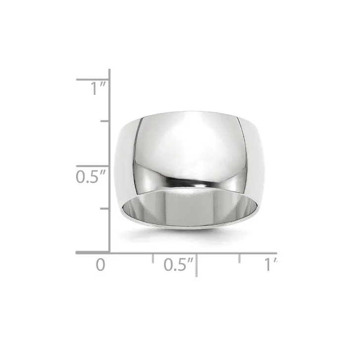 Rings Goldia Solid 14K White Gold 12mm Half Round MensWomens Wedding Band Ring Size 13 Rings Goldia Solid 14K White Gold 12mm Half Round MensWomens Wedding Band Ring Size 13