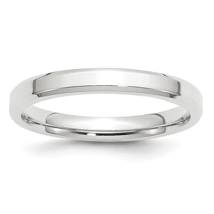 Rings Goldia Solid 14K White Gold 3mm Bevel Edge Comfort Fit MensWomens Wedding Band Ring Size 65 Rings Goldia Solid 14K White Gold 3mm Bevel Edge Comfort Fit MensWomens Wedding Band Ring Size 65