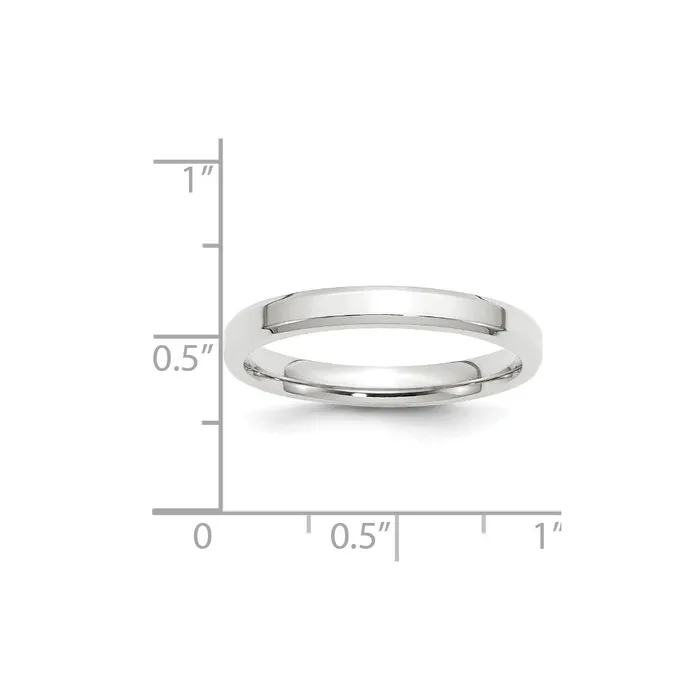 Rings Goldia Solid 14K White Gold 3mm Bevel Edge Comfort Fit MensWomens Wedding Band Ring Size 65 Rings Goldia Solid 14K White Gold 3mm Bevel Edge Comfort Fit MensWomens Wedding Band Ring Size 65