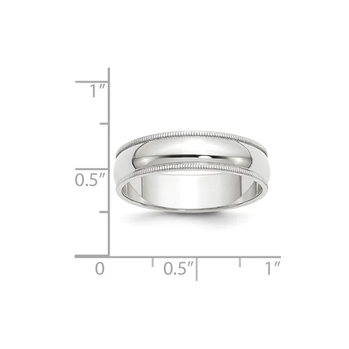 Rings Goldia Solid 14K White Gold 6mm Milgrain Half Round MensWomens Wedding Band Ring Size 13 Rings Goldia Solid 14K White Gold 6mm Milgrain Half Round MensWomens Wedding Band Ring Size 13