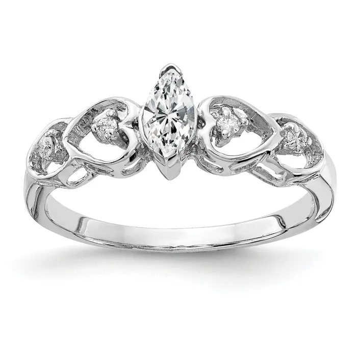 Rings Goldia Solid 14k White Gold 6x3mm Marquise Cubic Zirconia VS Simulated CZ Ring Rings Goldia Solid 14k White Gold 6x3mm Marquise Cubic Zirconia VS Simulated CZ Ring