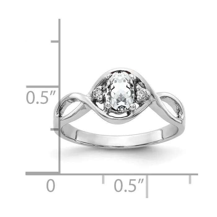 Rings Goldia Solid 14k White Gold 6x4mm Oval Cubic Zirconia A Simulated CZ Ring