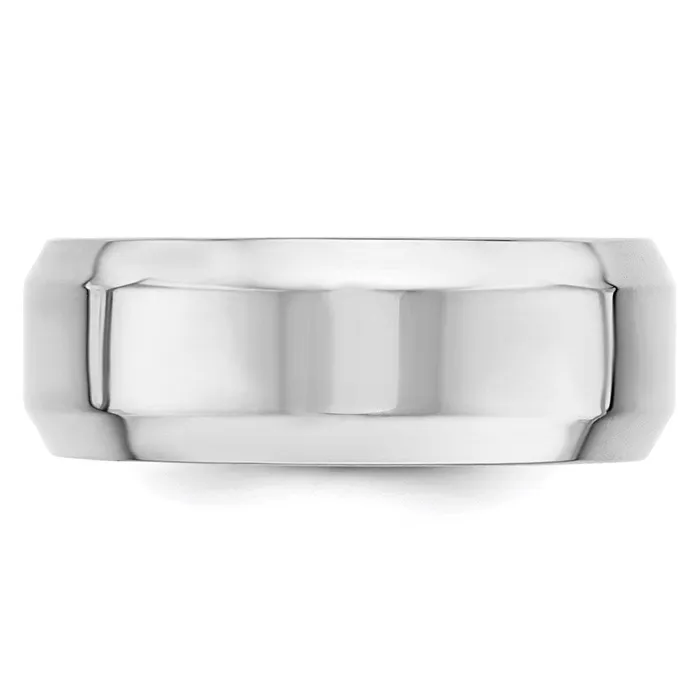 Rings Goldia Solid 14K White Gold 8mm Bevel Edge Comfort Fit MensWomens Wedding Band Ring Size 10 Rings Goldia Solid 14K White Gold 8mm Bevel Edge Comfort Fit MensWomens Wedding Band Ring Size 10