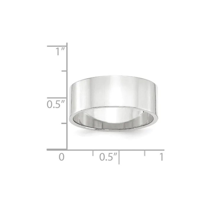 Rings Goldia Solid 14K White Gold 8mm Light Weight Flat MensWomens Wedding Band Ring Size 4 Rings Goldia Solid 14K White Gold 8mm Light Weight Flat MensWomens Wedding Band Ring Size 4