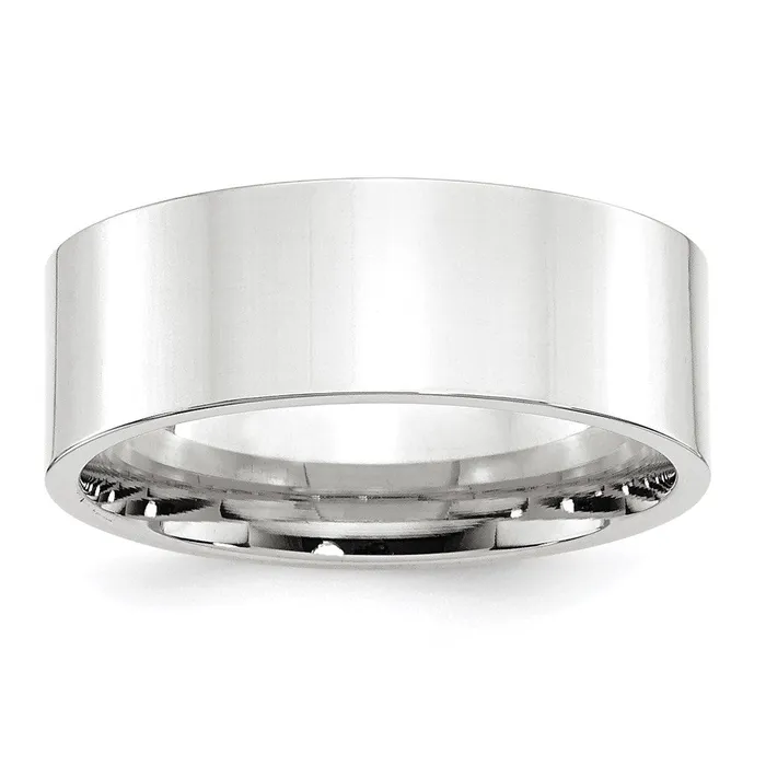 Rings Goldia Solid 14K White Gold 8mm Standard Flat Comfort Fit MensWomens Wedding Band Ring Size 8 Rings Goldia Solid 14K White Gold 8mm Standard Flat Comfort Fit MensWomens Wedding Band Ring Size 8
