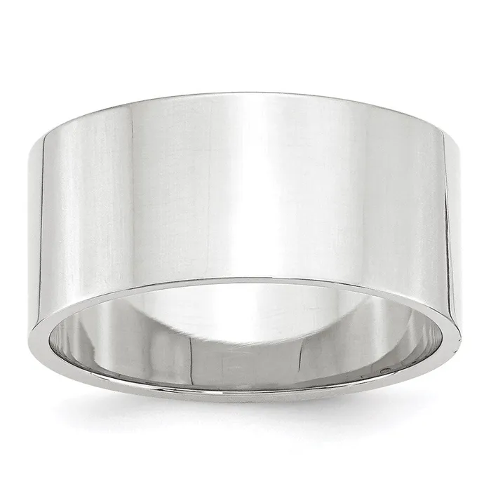 Rings Goldia Solid 18K White Gold 10mm Light Weight Flat MensWomens Wedding Band Ring Size 10 Rings Goldia Solid 18K White Gold 10mm Light Weight Flat MensWomens Wedding Band Ring Size 10