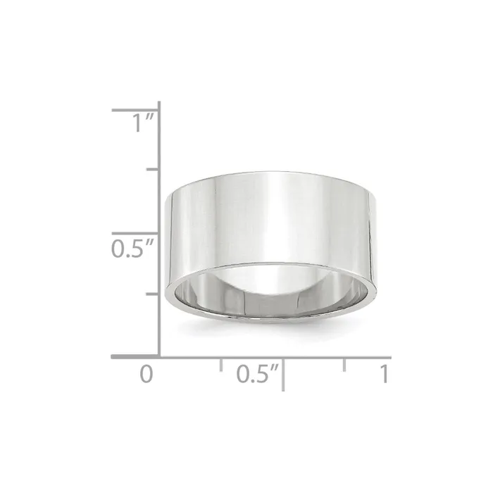 Rings Goldia Solid 18K White Gold 10mm Light Weight Flat MensWomens Wedding Band Ring Size 10 Rings Goldia Solid 18K White Gold 10mm Light Weight Flat MensWomens Wedding Band Ring Size 10