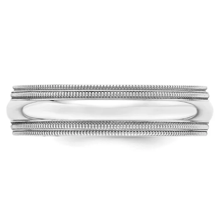 Rings Goldia Solid 18K White Gold 6mm Double Milgrain Comfort Fit MensWomens Wedding Band Ring Size 95 Rings Goldia Solid 18K White Gold 6mm Double Milgrain Comfort Fit MensWomens Wedding Band Ring Size 95