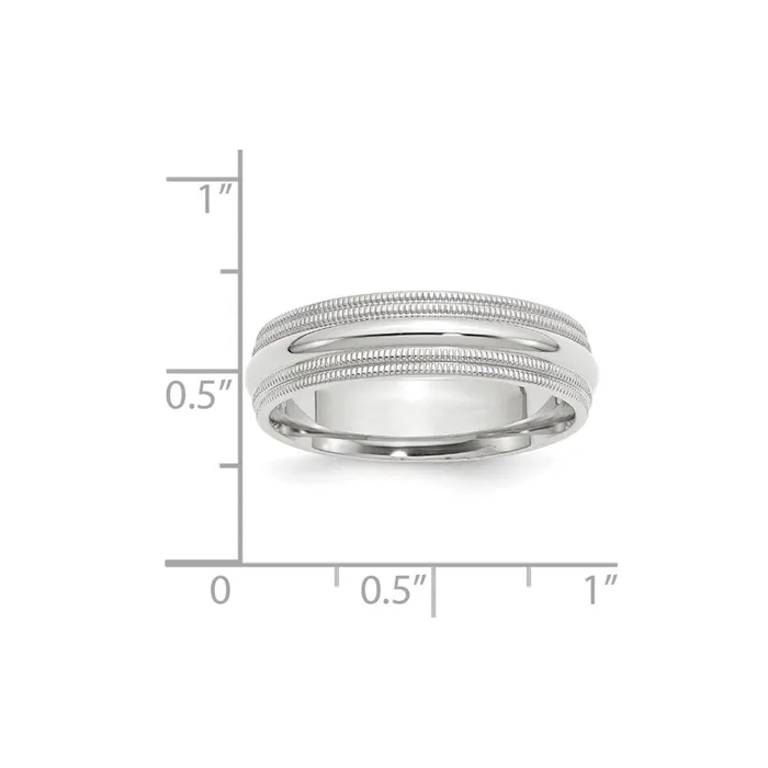 Rings Goldia Solid 18K White Gold 6mm Double Milgrain Comfort Fit MensWomens Wedding Band Ring Size 95 Rings Goldia Solid 18K White Gold 6mm Double Milgrain Comfort Fit MensWomens Wedding Band Ring Size 95