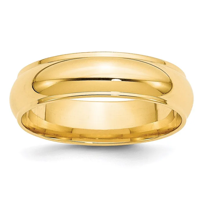 Rings Goldia Solid 18K Yellow Gold 6mm Half Round with Edge MensWomens Wedding Band Ring Size 10 Rings Goldia Solid 18K Yellow Gold 6mm Half Round with Edge MensWomens Wedding Band Ring Size 10