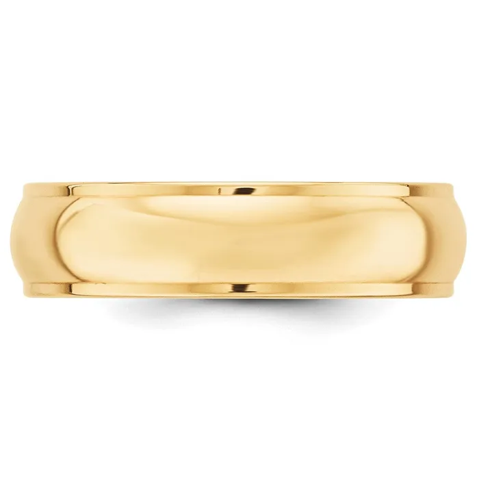 Rings Goldia Solid 18K Yellow Gold 6mm Half Round with Edge MensWomens Wedding Band Ring Size 10 Rings Goldia Solid 18K Yellow Gold 6mm Half Round with Edge MensWomens Wedding Band Ring Size 10