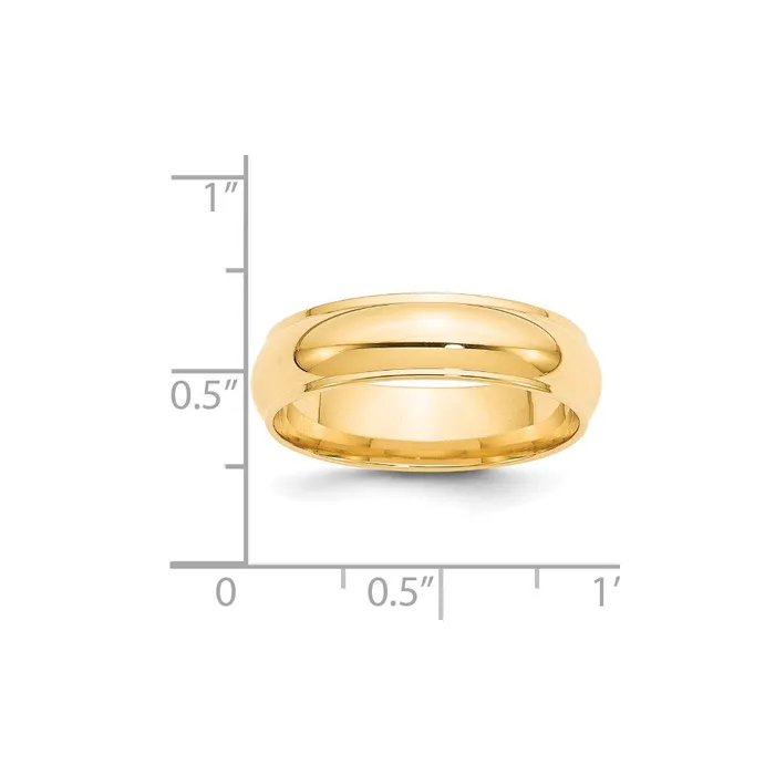 Rings Goldia Solid 18K Yellow Gold 6mm Half Round with Edge MensWomens Wedding Band Ring Size 10 Rings Goldia Solid 18K Yellow Gold 6mm Half Round with Edge MensWomens Wedding Band Ring Size 10