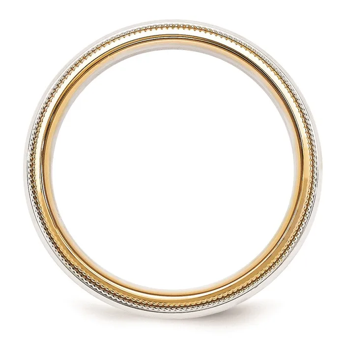 Rings Goldia Solid 18K Yellow Gold TwoTone 55mm MilgrainedEdged Size 7 Wedding MensWomens Wedding Band Ring Rings Goldia Solid 18K Yellow Gold TwoTone 55mm MilgrainedEdged Size 7 Wedding MensWomens Wedding Band Ring