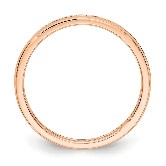 Rings Goldia Solid Real 14k Rose Gold Polished 12ct Channel Set CZ Eternity Wedding Band Ring