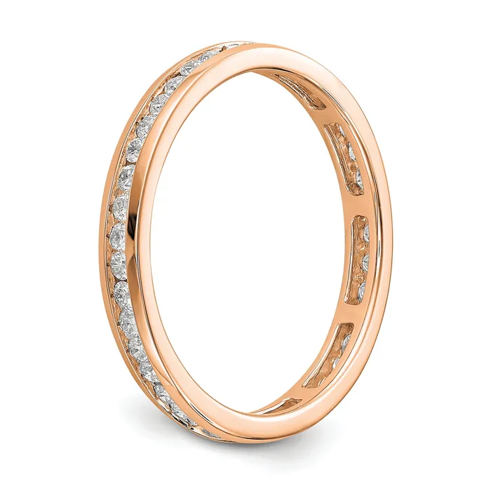 Rings Goldia Solid Real 14k Rose Gold Polished 12ct Channel Set CZ Eternity Wedding Band Ring