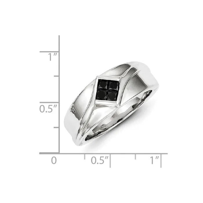 Rings Goldia Sterling Silver Black Diamond Mens Ring