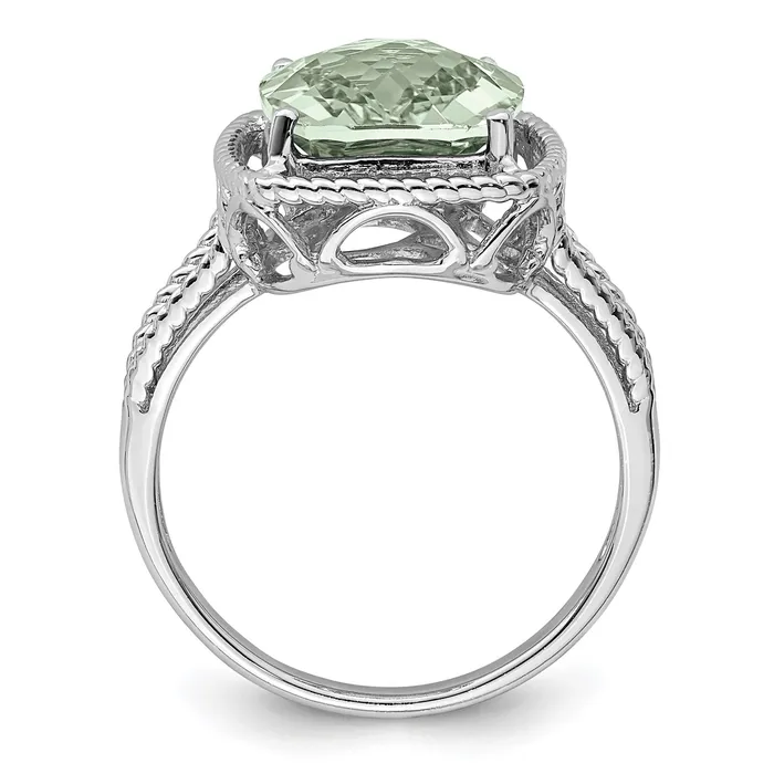 Rings Goldia Sterling Silver Rhodium CheckerCut Green Quartz Gemstone Birthstone Ring Fine Jewelry Gift for Her Rings Goldia Sterling Silver Rhodium CheckerCut Green Quartz Gemstone Birthstone Ring Fine Jewelry Gift for Her