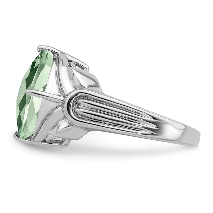 Rings Goldia Sterling Silver Rhodium CheckerCut Green Quartz Gemstone Birthstone Ring Fine Jewelry Gift for Her Rings Goldia Sterling Silver Rhodium CheckerCut Green Quartz Gemstone Birthstone Ring Fine Jewelry Gift for Her