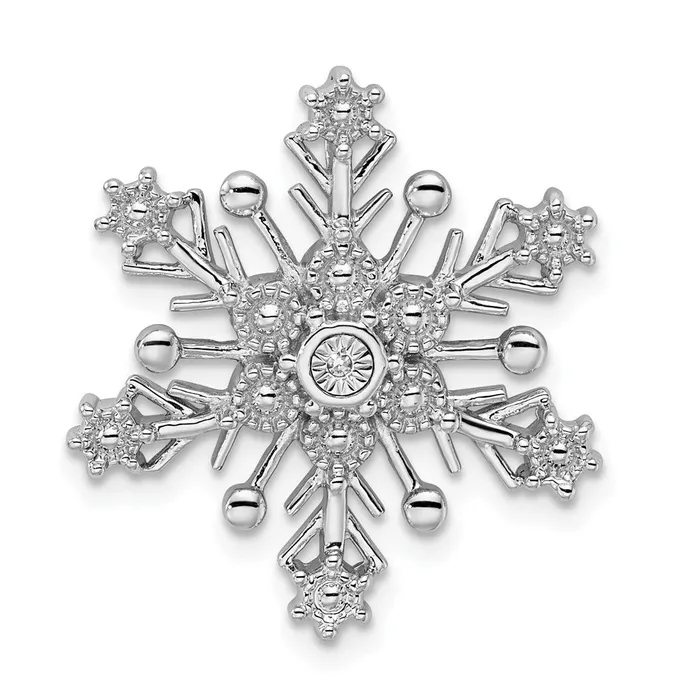 Rings Goldia Sterling Silver Rhodium Diamond Snowflake Chain Slide