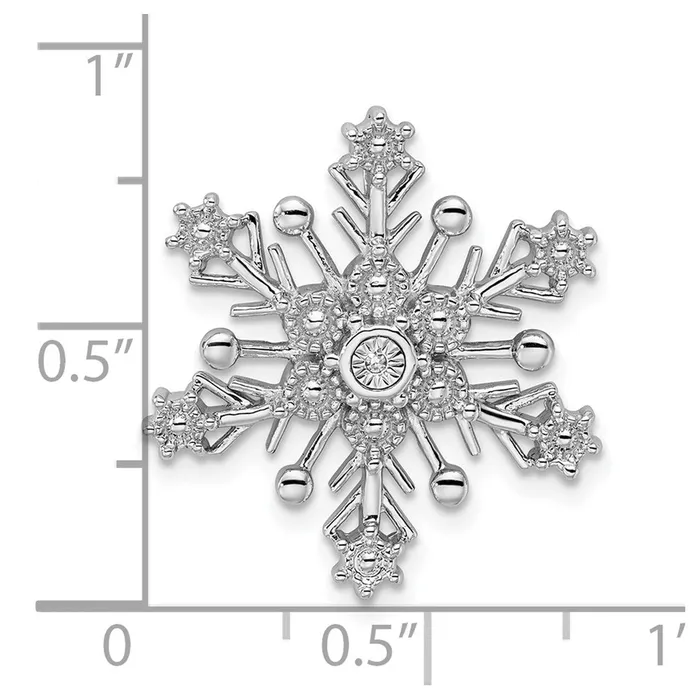 Rings Goldia Sterling Silver Rhodium Diamond Snowflake Chain Slide
