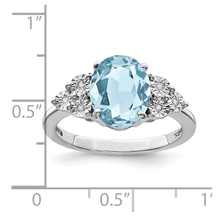 Rings Goldia Sterling Silver Rhodium Diamond u0026 Sky Blue Topaz Ring