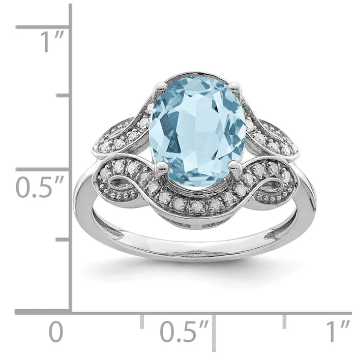 Rings Goldia Sterling Silver Rhodium Diamond u0026 Sky Blue Topaz Ring