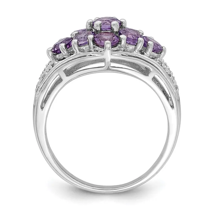 Rings Goldia Sterling Silver Rhodiumplated Amethyst u0026 White Topaz Fancy Ring