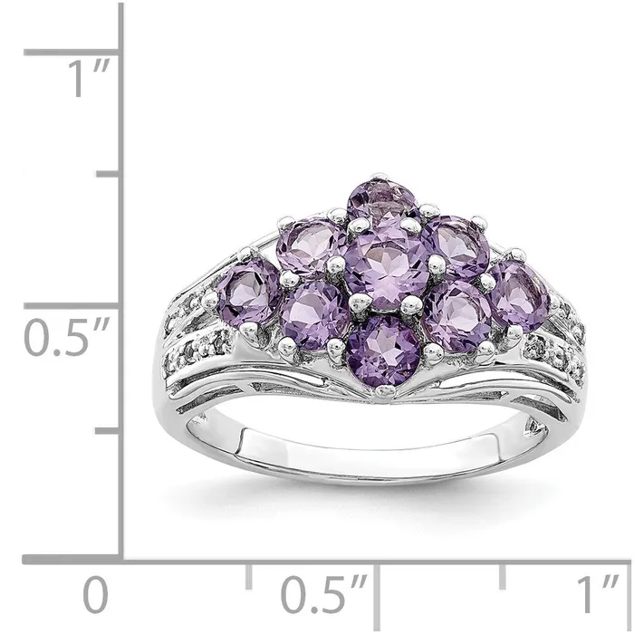 Rings Goldia Sterling Silver Rhodiumplated Amethyst u0026 White Topaz Fancy Ring
