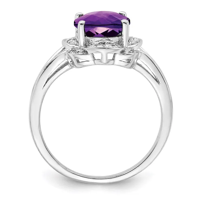 Rings Goldia Sterling Silver Rhodiumplated Diamond u0026 Amethyst Ring