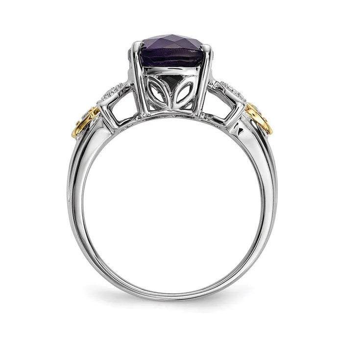 Rings Goldia Sterling Silver u0026 14K Amethyst and Diamond Ring